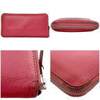 Hermes Round Zipper Long Wallet Azap Pink Rose Lipstick — view 2