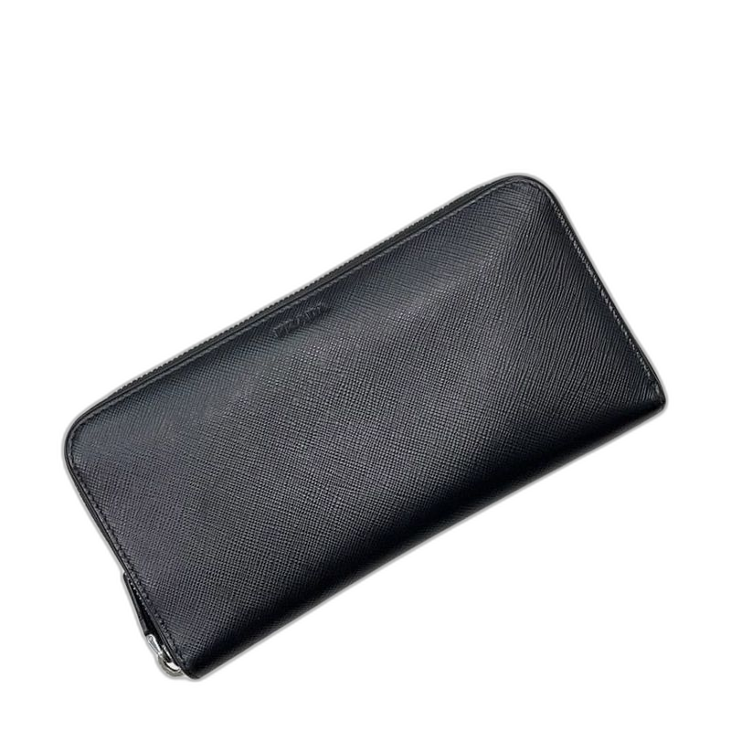 Prada Zip Around Wallet Black Nero