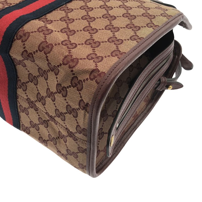 Gucci Ophidia GG Canvas Shoulder Bag Red — view 8