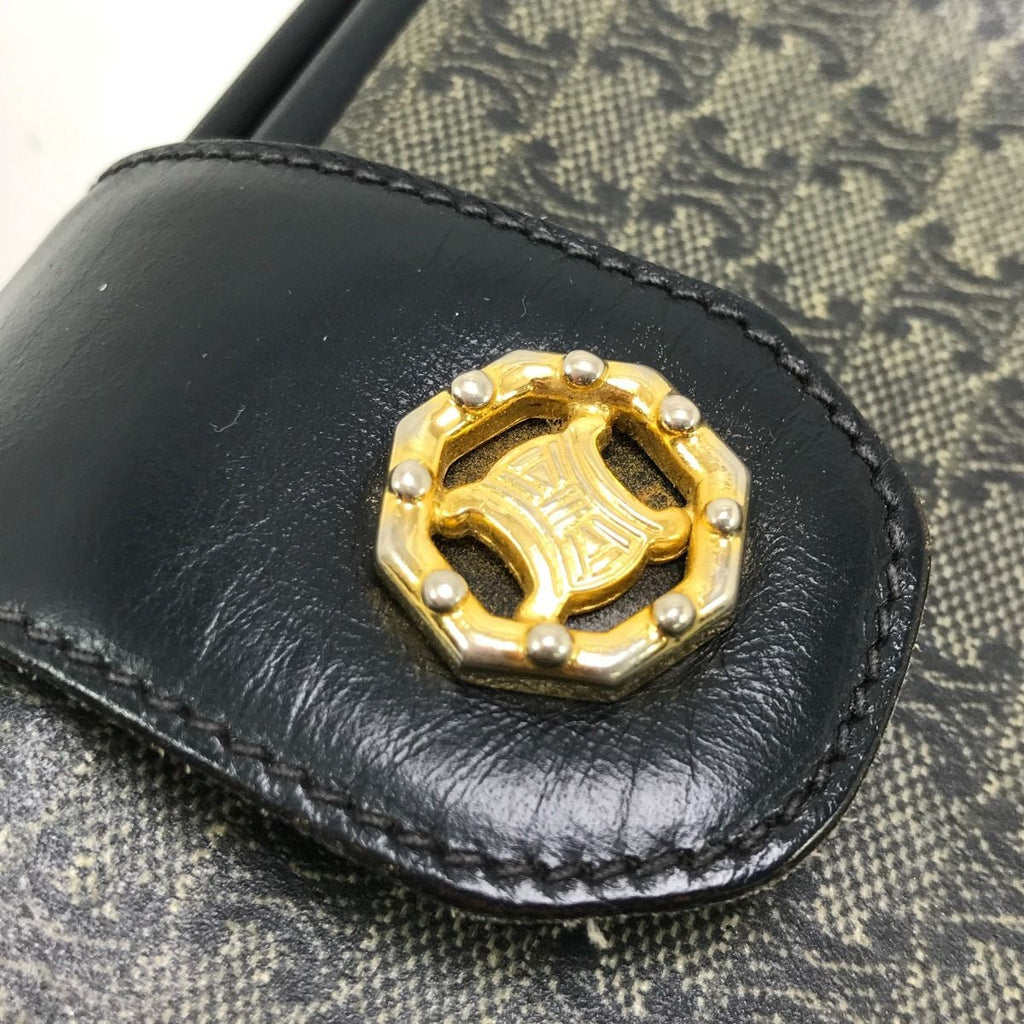 Celine Shoulder Bag Macadam Pattern Navy — view 6