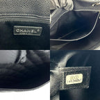 Chanel Tote Bag Grand Shopping GST Quilted Caviar Leather Black Silver Hardware Chain 14 Coco — view 8