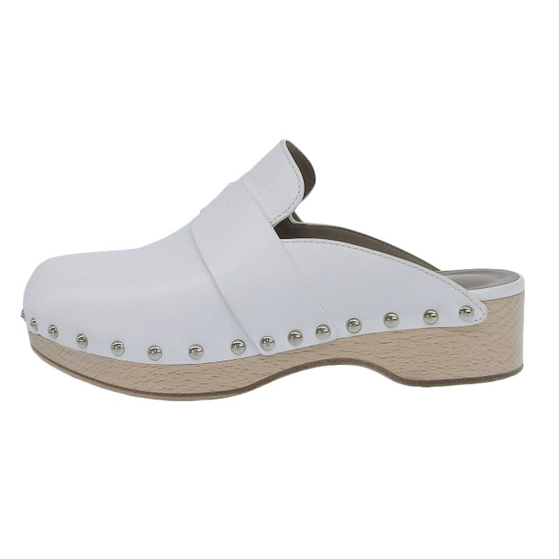Hermes Karya Leather Sabo Sandals Mules 36 White — view 3
