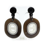 Hermes Earrings Fidelio Village PM Buffalo Horn Dark Brown White — view 6