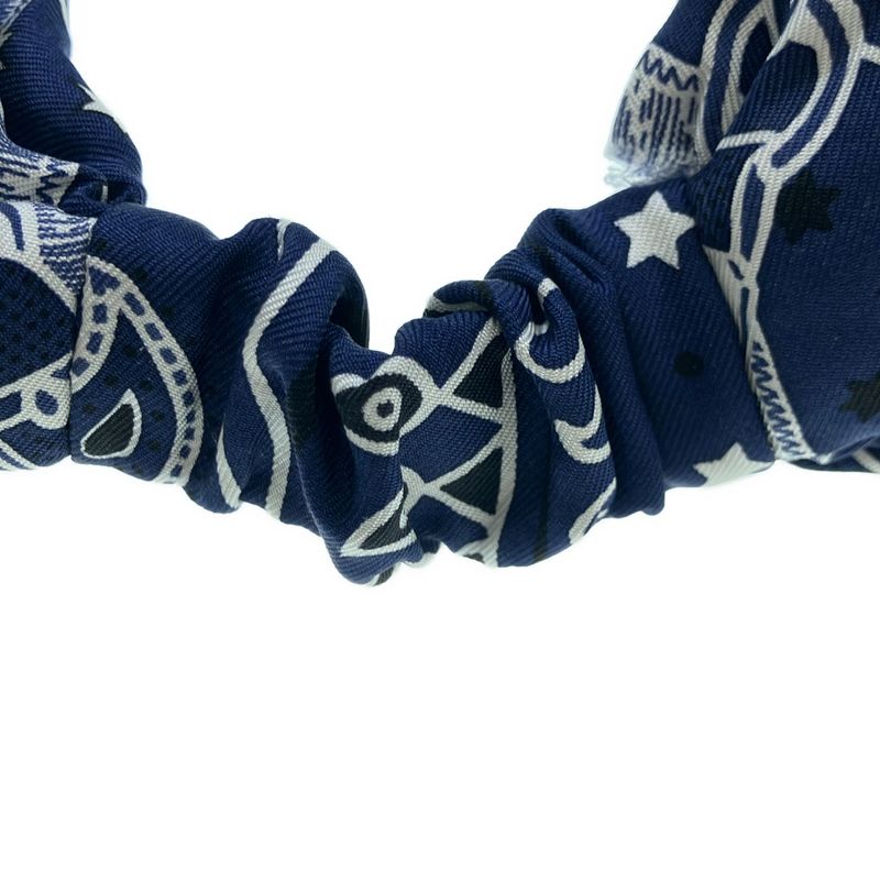Hermes Silk Headband Turban Navy — view 3