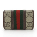 Gucci Key Case Off Deer Sherry GG Supreme Canvas Leather Beige Green Red — view 3