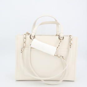 Chanel Small Zip Shop 2-Way White As3129 Tote Bag — view 6