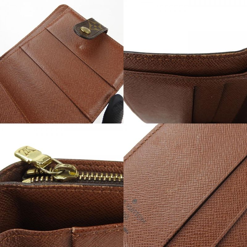 Louis Vuitton Bifold Wallet Compact Zip Monogram Canvas Brown Goldhardwar — view 7