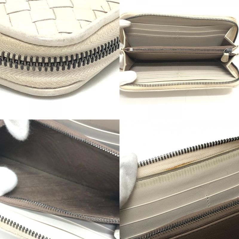 Bottega Veneta Long Wallet Intrecciato Leather White — view 8