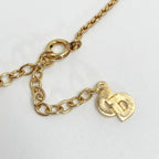 Christian Dior Logo Heart Rhinestone Necklace Gold GP — view 5