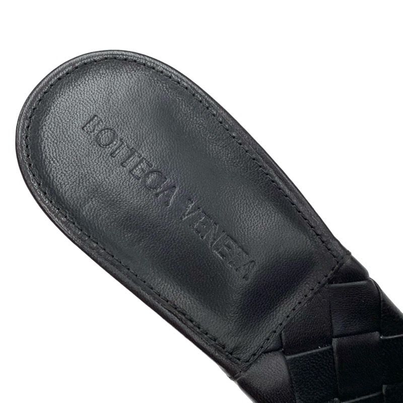 Bottega Veneta Lido Sandals Shoes Leather Dark Brown Mules Intrecciato — view 7