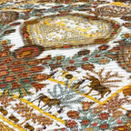 Hermes Silk Scarf Carre 90 Pleated Decoupages Yellow White — view 7