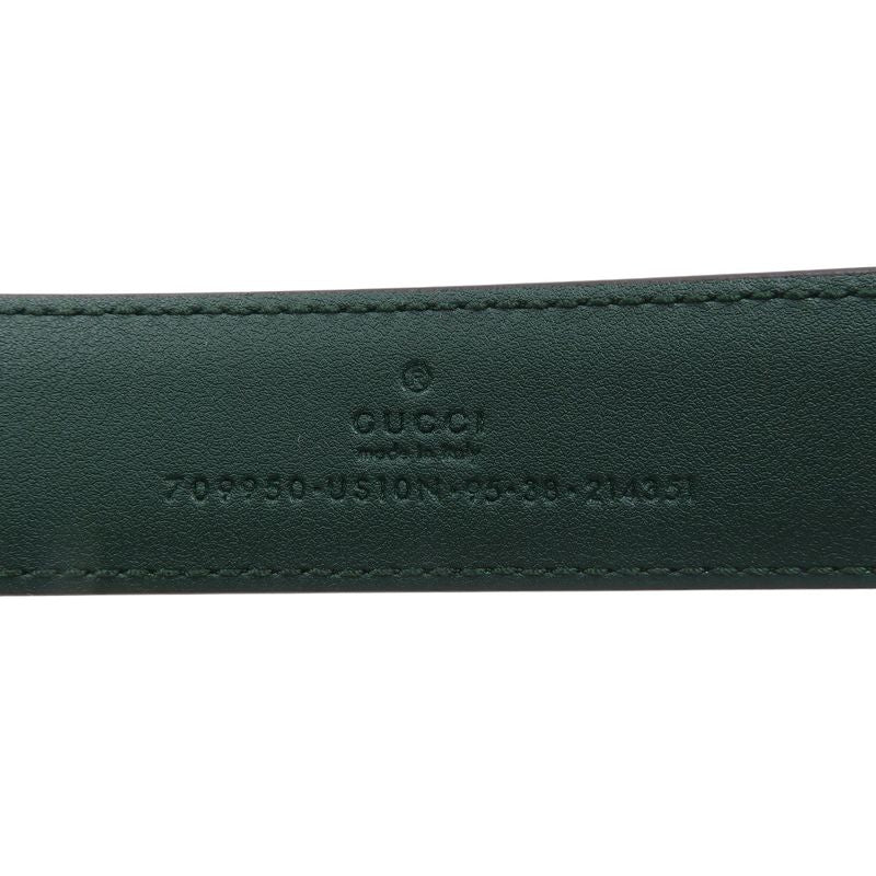 Gucci G Buckle Size 95 Leather Green Belt 0368 — view 5