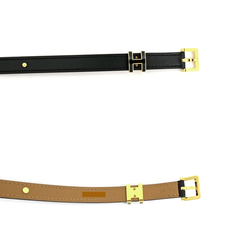 Hermes Belt Pop H Courte 15 85 cm Black Gold Hardware — view 6