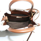 Prada Symbol Embroidered Fabric Mini 2 way Shoulder Bag Brown White Mbmb IC — view 3