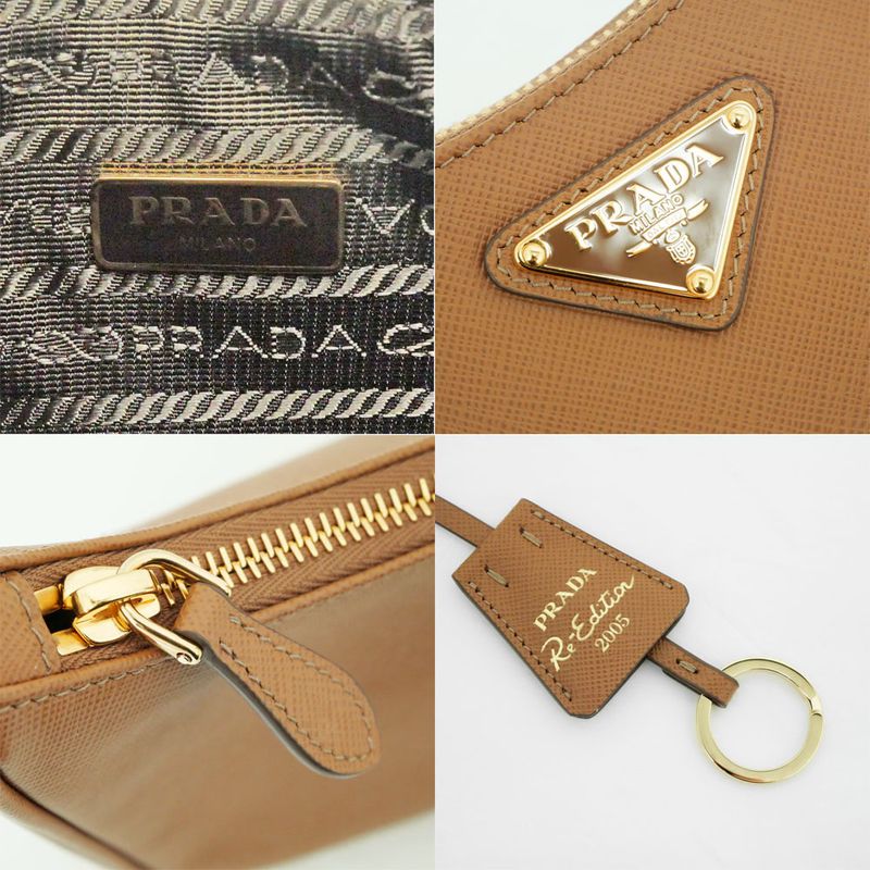 Prada Re-edition Saffiano Leather Shoulder Bag Hand 1 Bh204 Camel — view 7