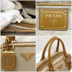Prada 2-Way Boston Bag Beige Orange Corda Cuoio — view 8