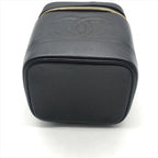 Chanel CC Logo Caviar Leather Vanity Hand Bag Black — view 4
