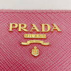 Prada Portafoglio Lampo Gold Zipper 1 Ml506 Pink Wallet — view 3