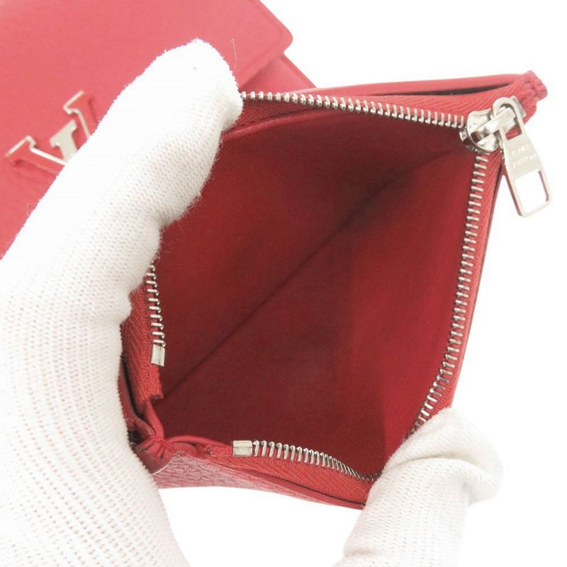 Louis Vuitton Portefeuille Capucino Compact Leather Red Trifold Wallet — view 5