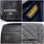 Chanel Round Zipper Long Wallet Black Cambon — view 2