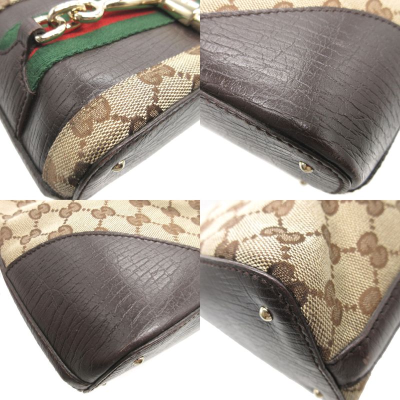Gucci Sherry GG Canvas Leather Beige Brown Handbag 1789 — view 7
