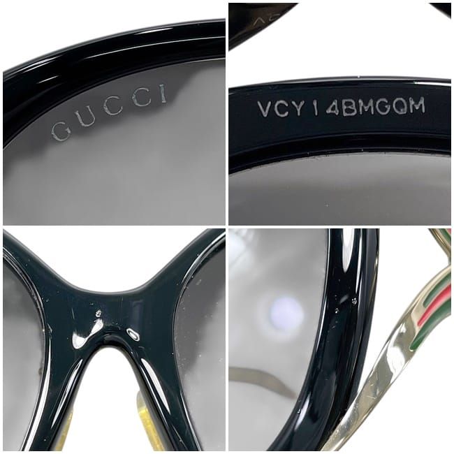 Gucci Sunglasses in Black Gold Interlocking Sherry — view 8