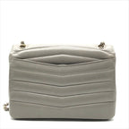 Chanel CC Logo Stitch Shiny Lambskin Turnlock Chain Shoulder Bag Gray — view 3