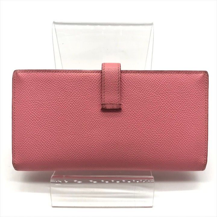 Hermes Bearn Souffle Bifold Depth Wallet Silver Shikaku Pink — view 2