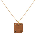 Hermes Asdecourt Leather Metal Brown Engraved Y Necklace 1806 — view 4