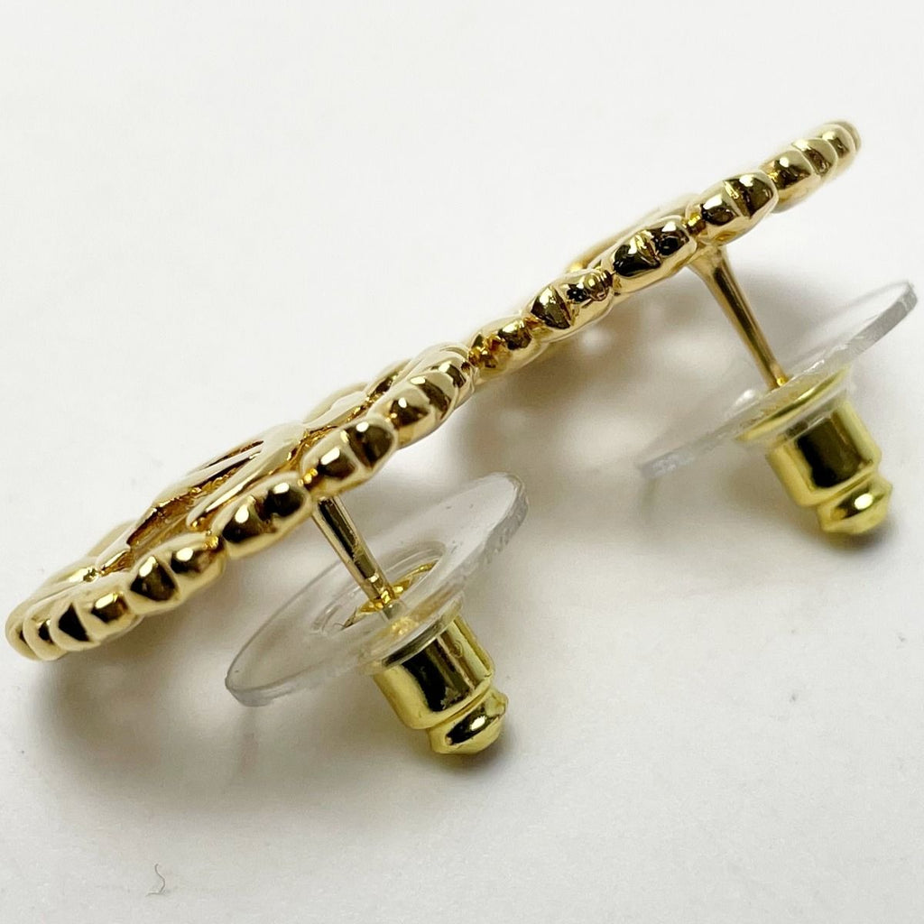 Chanel Round Heart Coco Mark Aba273 Gold Earrings Accessories — view 3