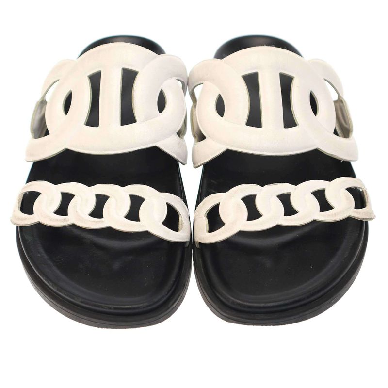 Hermes Extra Sandals Black White 37 — view 7