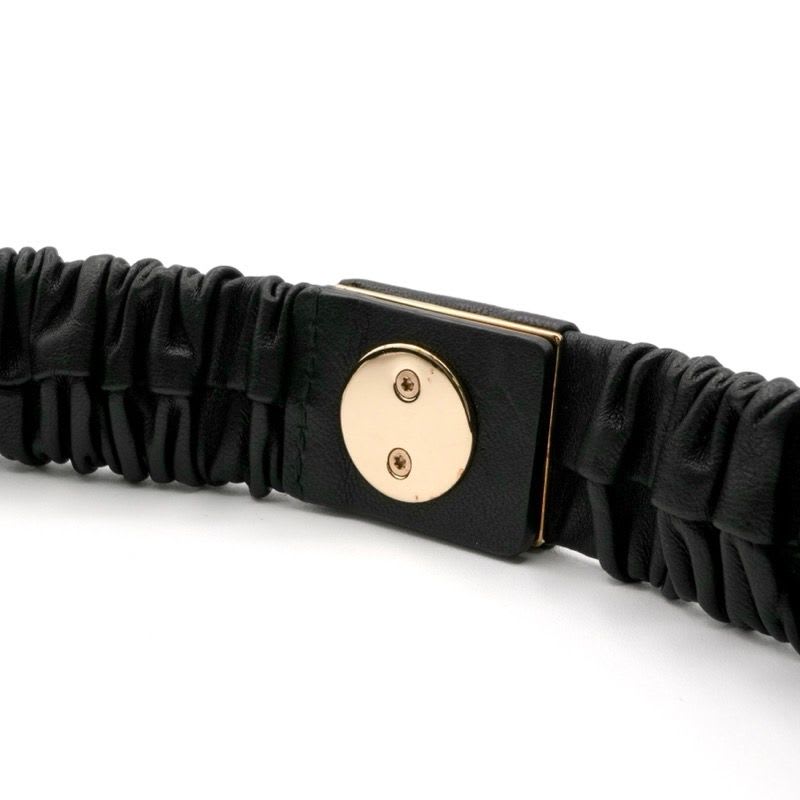 Chanel Black Gold Coco Mark Turnlock Lambskin Belt — view 5