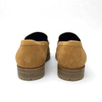 Hermes Faubourg Loafer Leather Shoes Suede Brown Silver Hhardware Moccasin Flat — view 5
