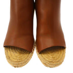 Celine Espadrille Open Toe Leather Wedge Sole Sandals Cspc Brown 35 — view 8