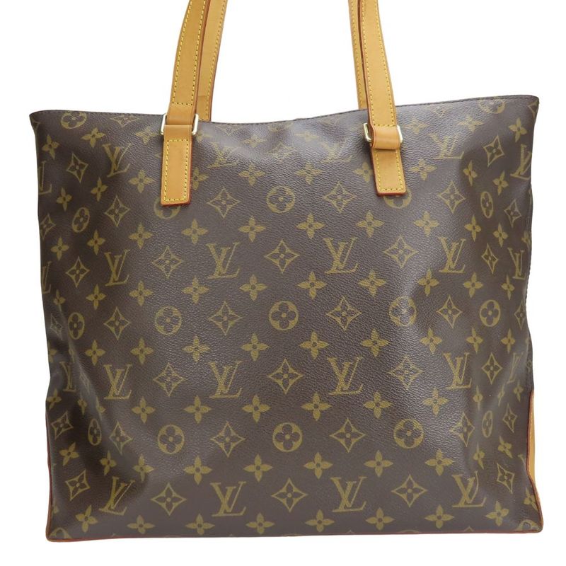 Louis Vuitton Tote Bag Cabas Mezzo Monogram Nubuck Leather Brown — view 3