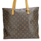 Louis Vuitton Tote Bag Cabas Mezzo Monogram Nubuck Leather Brown — view 3