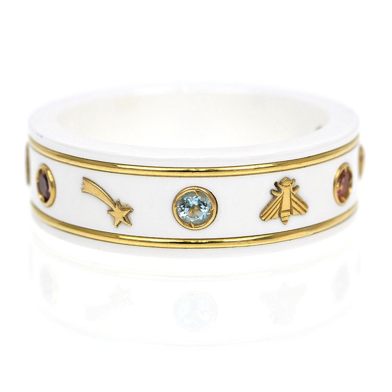 Gucci Icon Ring With Gemstone White Zirconia 750 YG Gold No 18 Jewelry — view 5