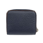 Dior Homme Leather Silver Hardware Navy Orange Round Zipper Coin Case 0559 — view 2