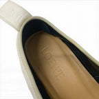 Loewe Flat Shoes Leather White Gold Anagram Soft Derby Lace Up — view 7