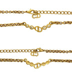 Christian Dior Vintage CD Logo Rhinestone Necklace Choker Pendant Gold 55413 — view 3