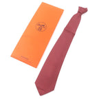 Hermes 5261 100% Silk Anthracite Rouge Cravat Chaine D'ancre Patterned Tie — view 2