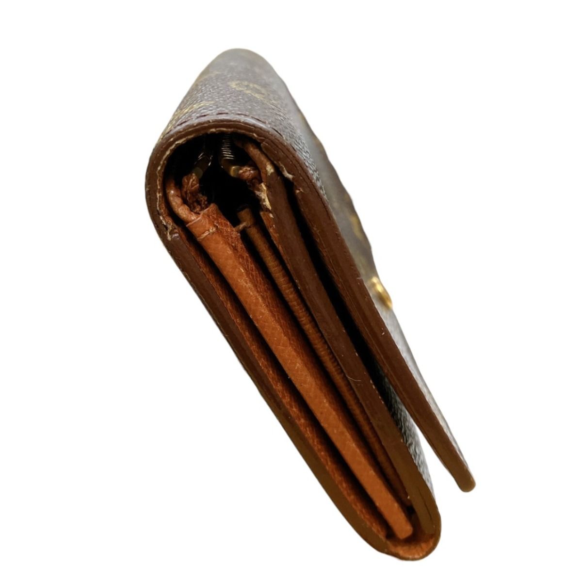 Louis Vuitton Monogram L-shaped Zipper Porte Monnaie Vie Tresor Fold — view 3