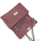 Chanel 2.55 Choco Bar Canvas Chain Shoulder Bag Gold — view 8