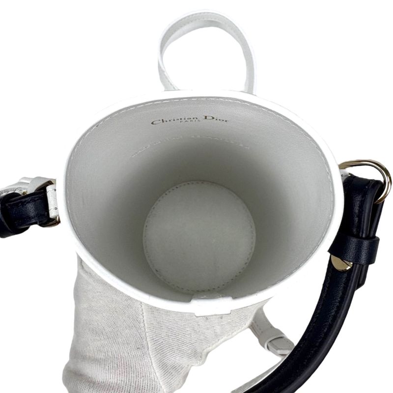 Christian Dior Bottle Holder 2-Way Mini Shoulder Bag Navy White — view 9