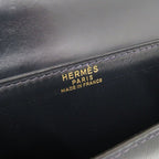Hermes Tassel Vintage Box Calf Navy Gold Hardware 00 Shoulder Bag — view 9