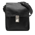 Prada Logo Shoulder Bag Black Saffiano Leather
