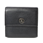Chanel Foldable Wallet with Double Hooks Black
