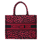 Dior Book Tote Leopard Canvas Pink Black
