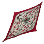 Hermes Scarf Pleated Silk Farandole Provence Dance Butterfly Red — view 2