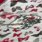 Hermes Scarf Pleated Silk Farandole Provence Dance Butterfly Red — view 6